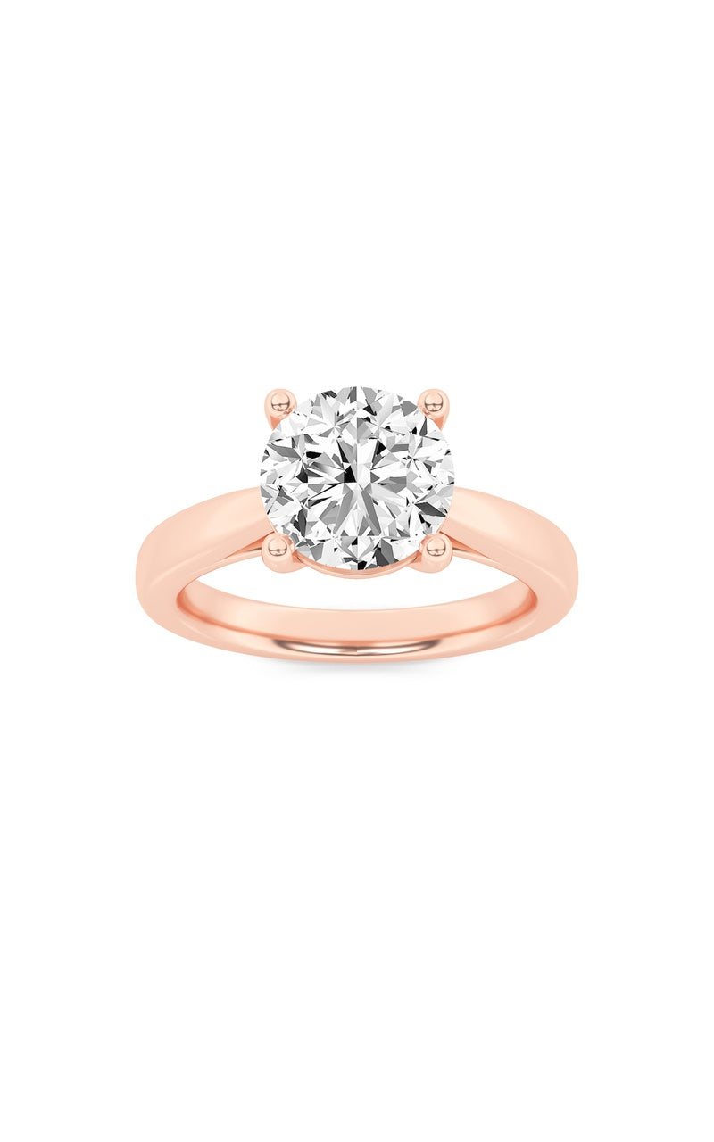 2Cttw Round Shaped Lab Grown Diamond (F/VS) Classic Shank Solitaire Engagement Ring in 14K Gold