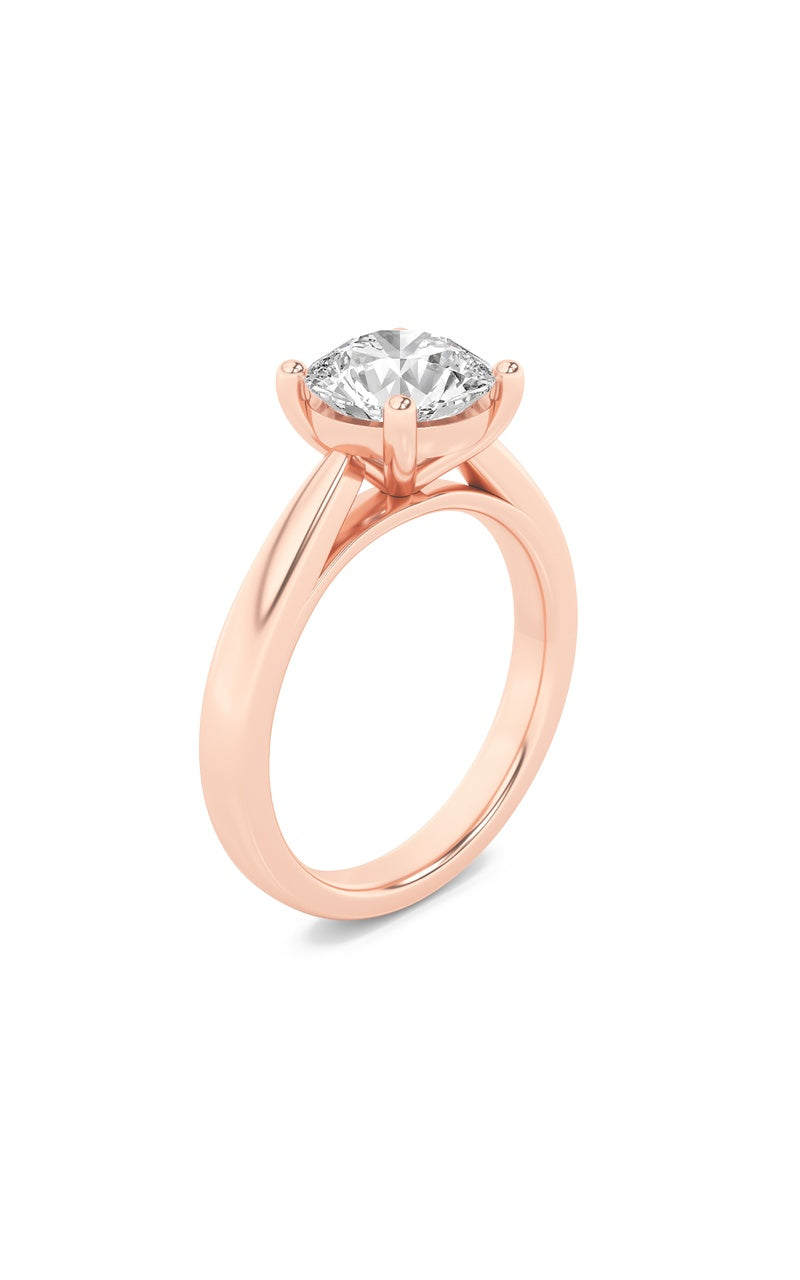 2CTW Round Shaped Lab Grown Diamond (F/VS) Classic Shank Solitaire Engagement Ring in 14K Gold