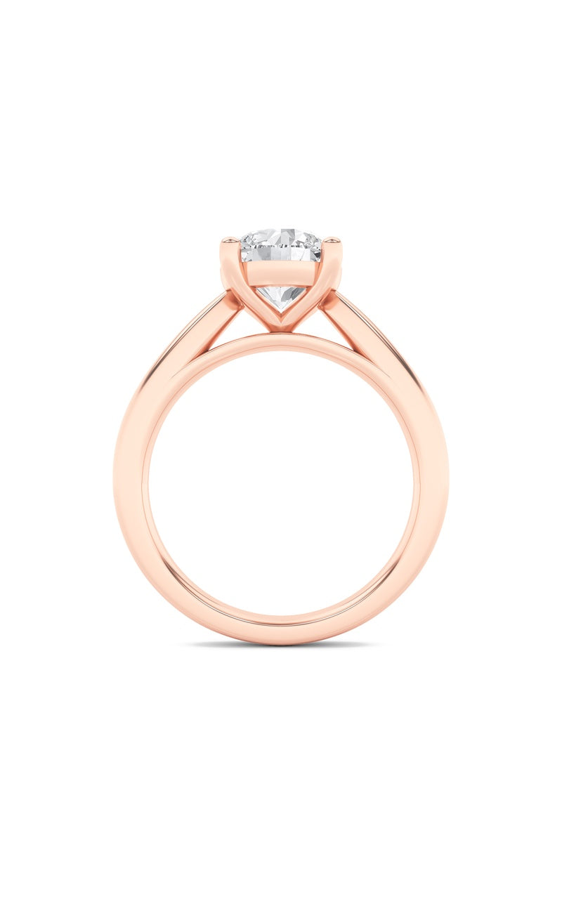 2CTW Round Shaped Lab Grown Diamond (F/VS) Classic Shank Solitaire Engagement Ring in 14K Gold