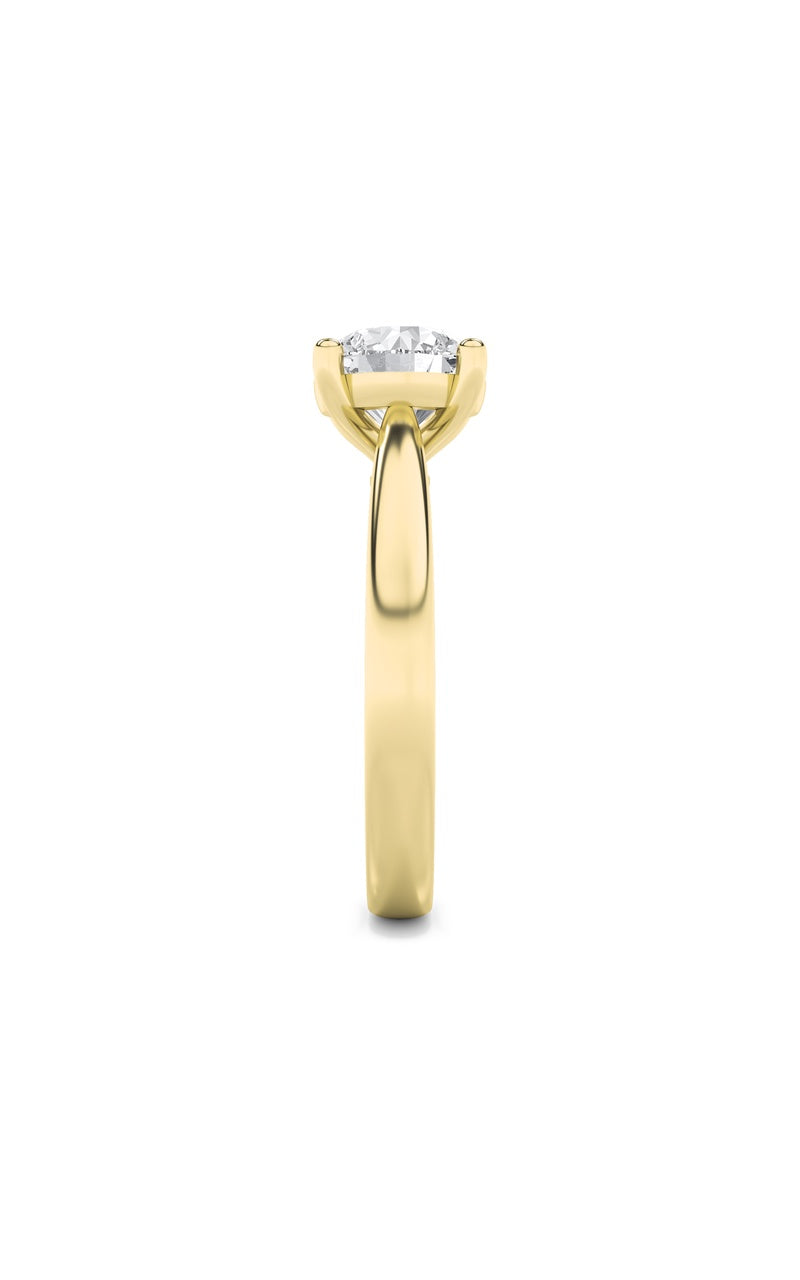 3CTW Round Shaped Lab Grown Diamond (F/VS) Classic Shank Solitaire Engagement Ring in 14K Gold