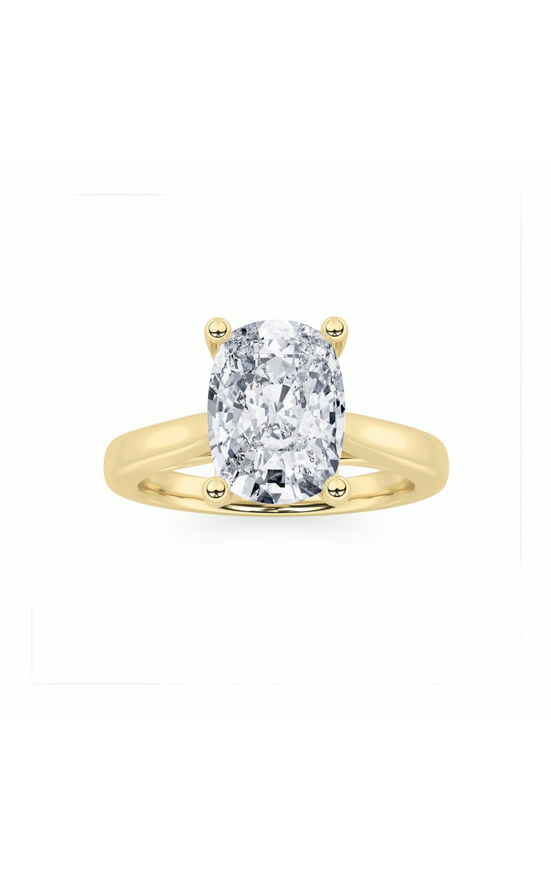 2Cttw Elongated Cushion Shaped Lab Grown Diamond (G/VS) Two Tone Cathedral Shank Engagement Ring in14K Gold