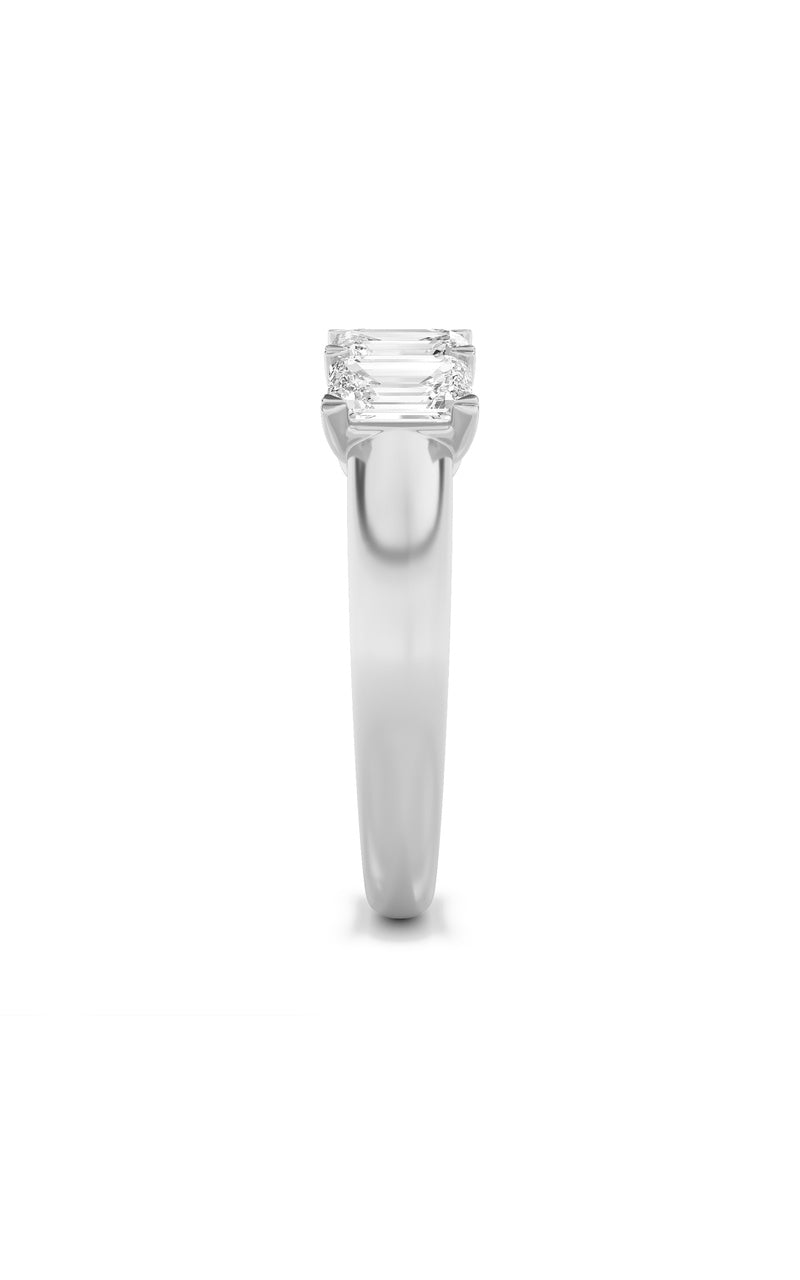 2Cttw Emerald Shaped Lab Grown Diamond (F/VS) FiveStone Band Ring in 14K Gold