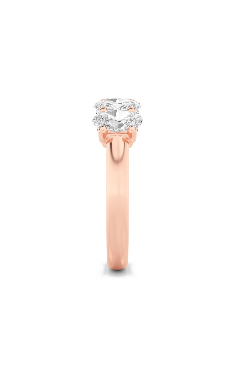 2CTW Oval Shaped Lab Grown Diamond (F/VS) Five Stone Band Ring in 14K Gold