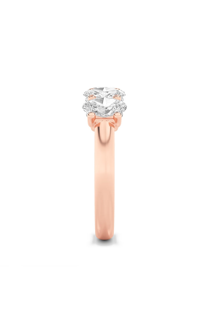 2CTW Oval Shaped Lab Grown Diamond (F/VS) Five Stone Band Ring in 14K Gold