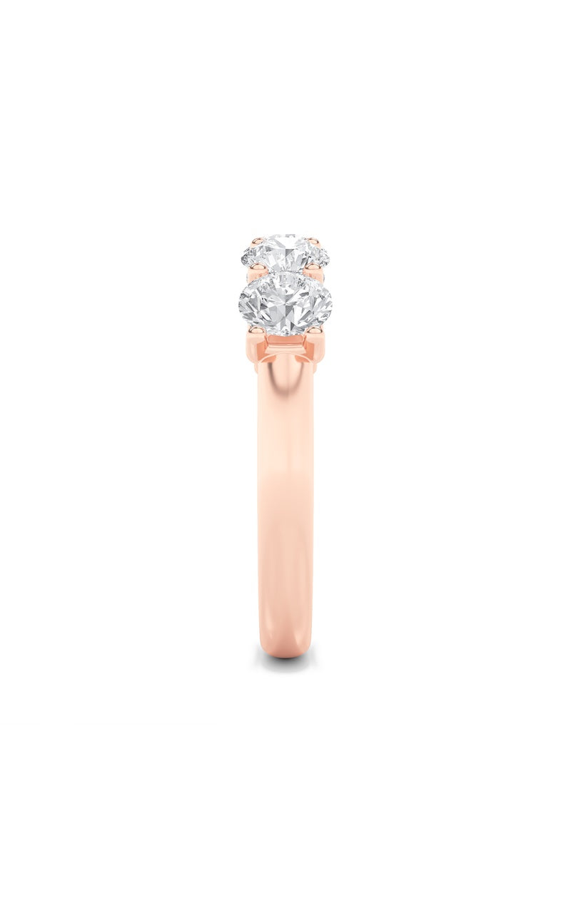 2CTW Round Shaped Lab Grown Diamond (F/VS) Five Stone Band Ring in 14K Gold