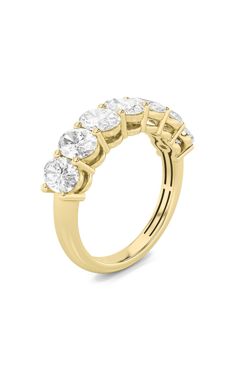 2Cttw Oval Shaped Lab Grown Diamond (F/VS) Seven Stone Band Ring in 14K Gold