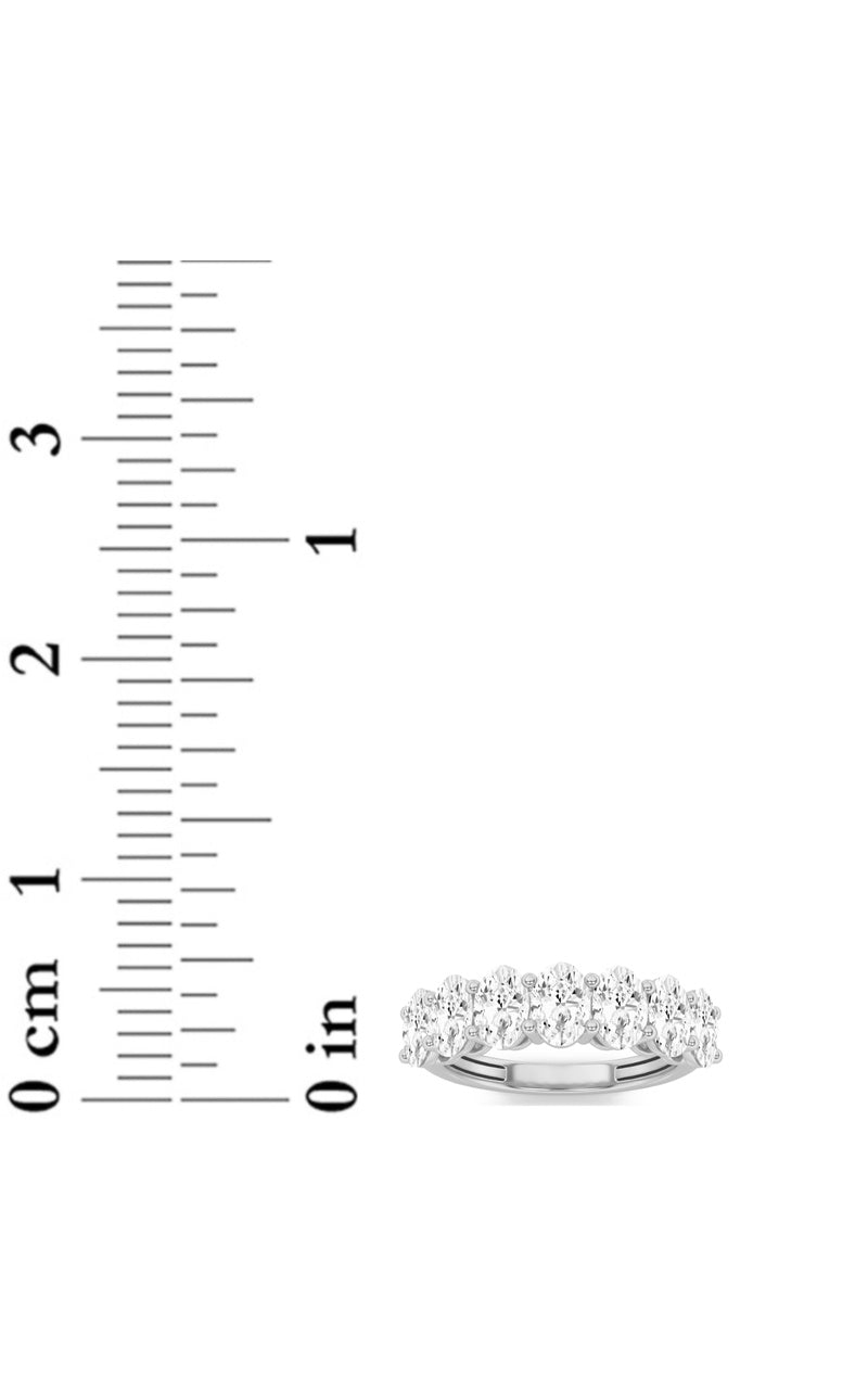 3Cttw Oval Shaped Lab Grown Diamond (F/VS) Seven Stone Band Ring in 14K Gold