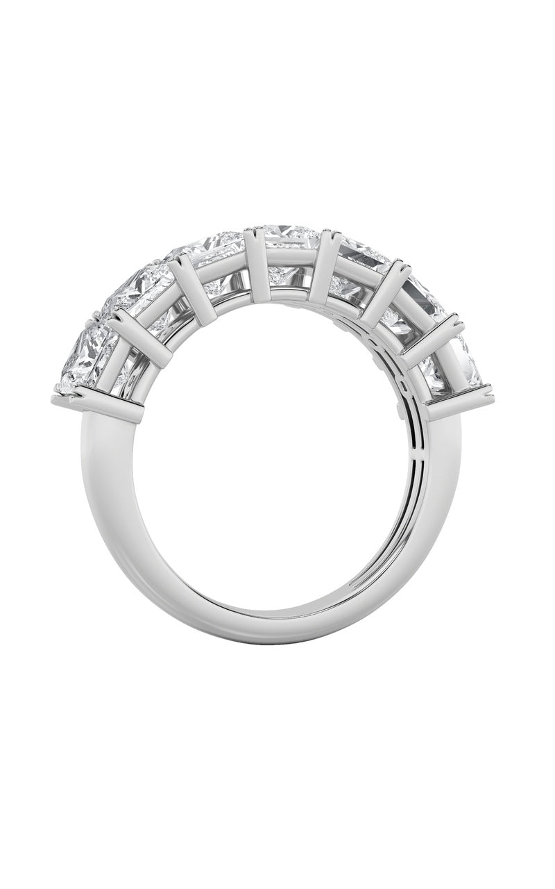 2Cttw Princess Shaped Lab Grown Diamond (F/VS) Seven Stone Band Ring in 14K Gold