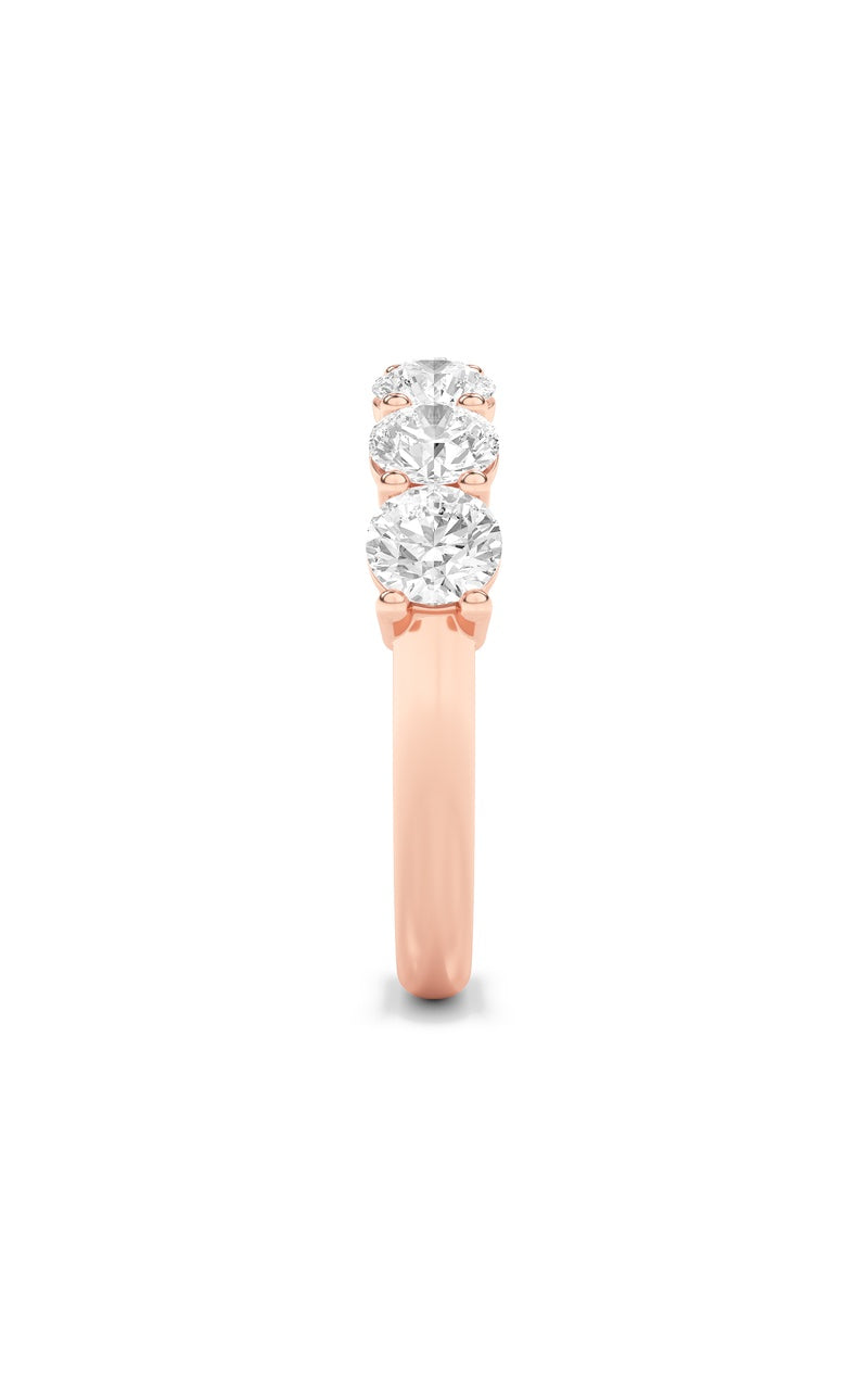 2CTW Round Shaped Lab Grown Diamond (F/VS) Seven Stone Band Ring in 14K Gold