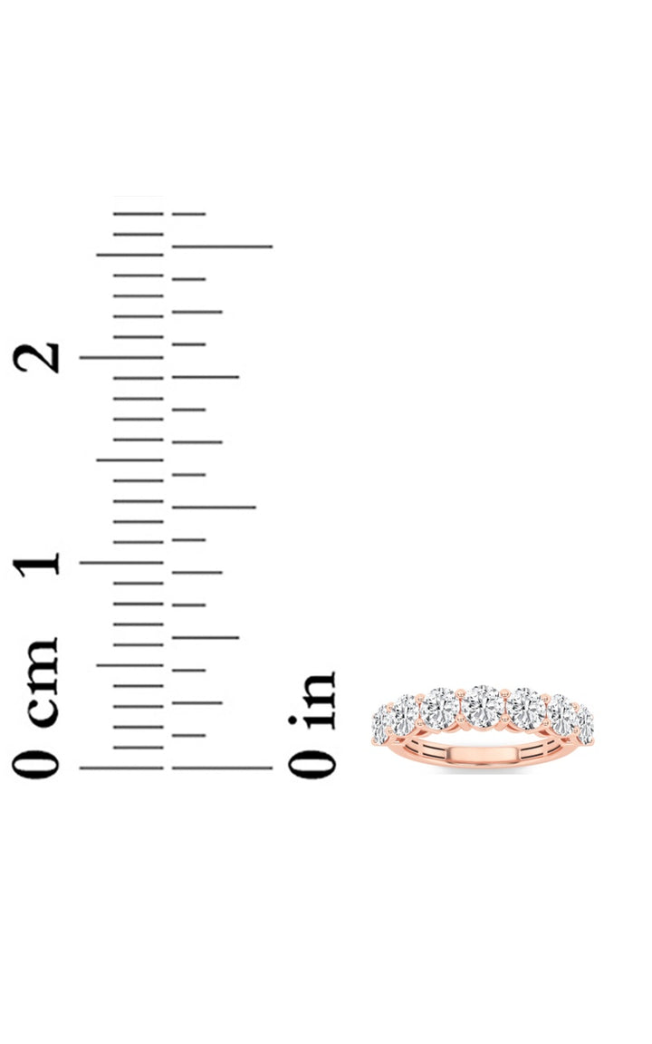 2Cttw Round Shaped Lab Grown Diamond (F/VS) Seven Stone Band Ring in 14K Gold