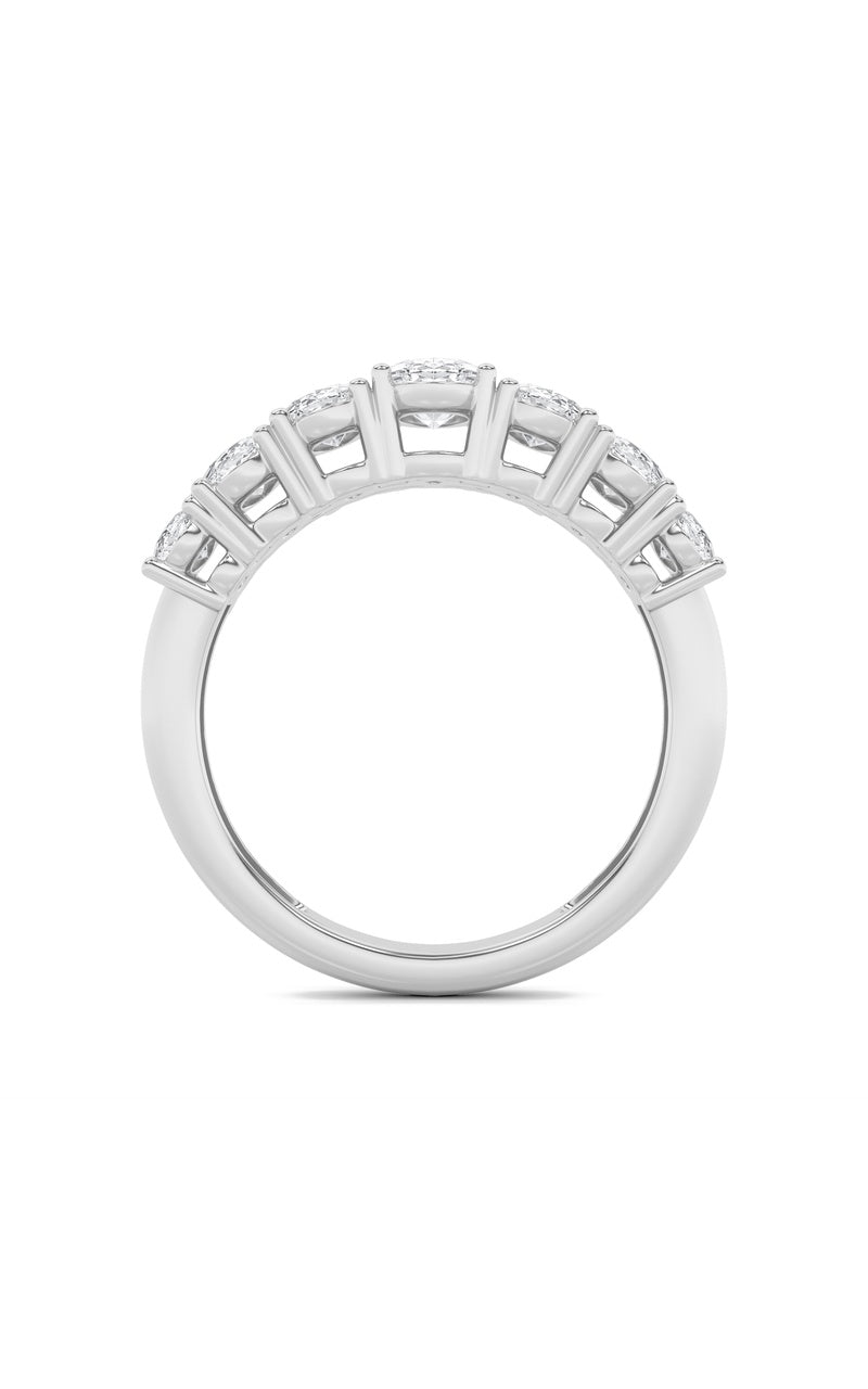 2CTW Oval Shaped Lab Grown Diamond (F/VS) Seven Stone Band Ring in 14K Gold