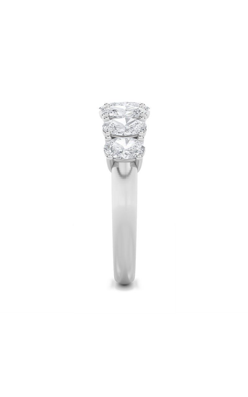 2CTW Oval Shaped Lab Grown Diamond (F/VS) Seven Stone Band Ring in 14K Gold