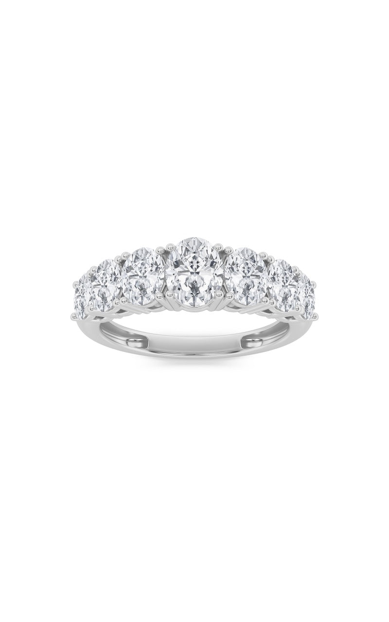 2CTW Oval Shaped Lab Grown Diamond (F/VS) Seven Stone Band Ring in 14K Gold