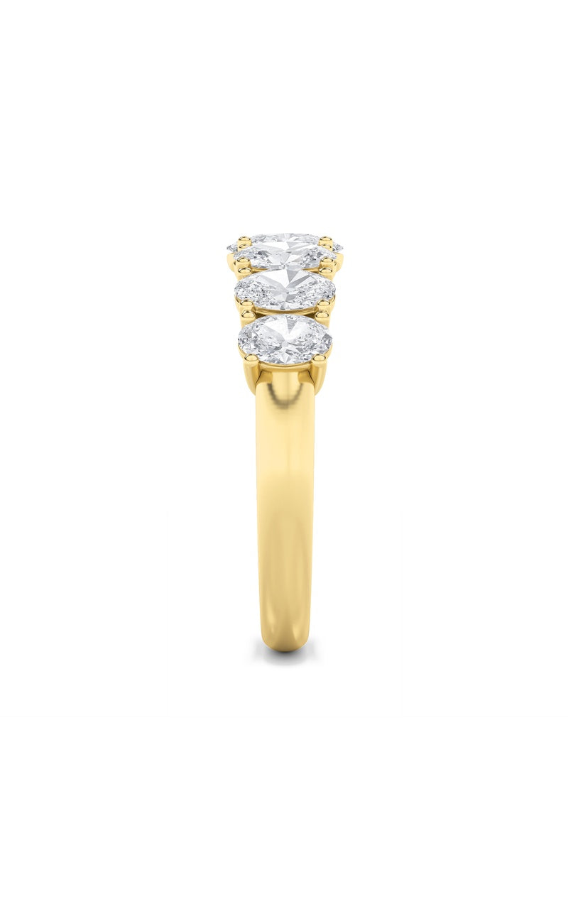 2CTW Oval Shaped Lab Grown Diamond (F/VS) Seven Stone Band Ring in 14K Gold