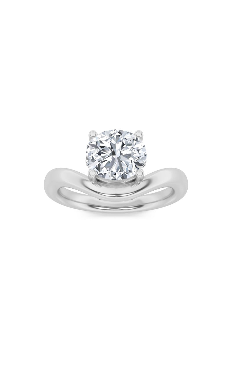 2CTW Round Shaped Lab Grown Diamond (F/VS) Accented Solitaire Fancy Engagement Ring in 14K Gold
