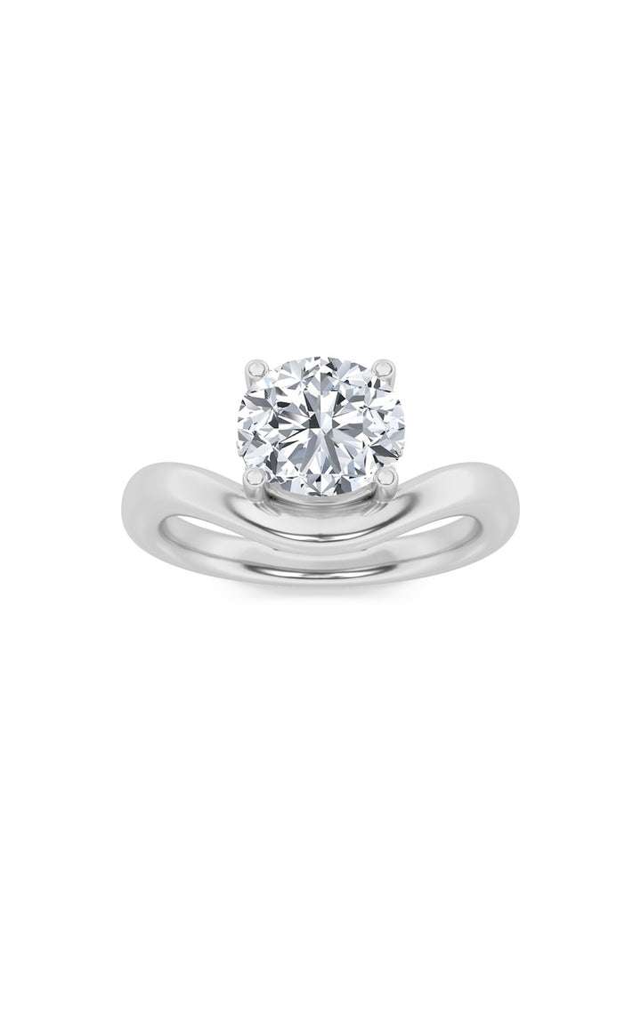 2CTW Round Shaped Lab Grown Diamond (F/VS) Accented Solitaire Fancy Engagement Ring in 14K Gold