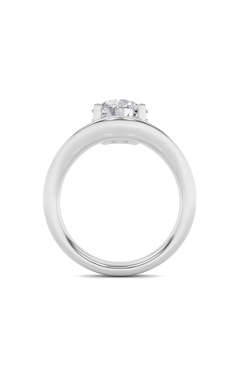 2CTW Round Shaped Lab Grown Diamond (F/VS) Accented Solitaire Fancy Engagement Ring in 14K Gold