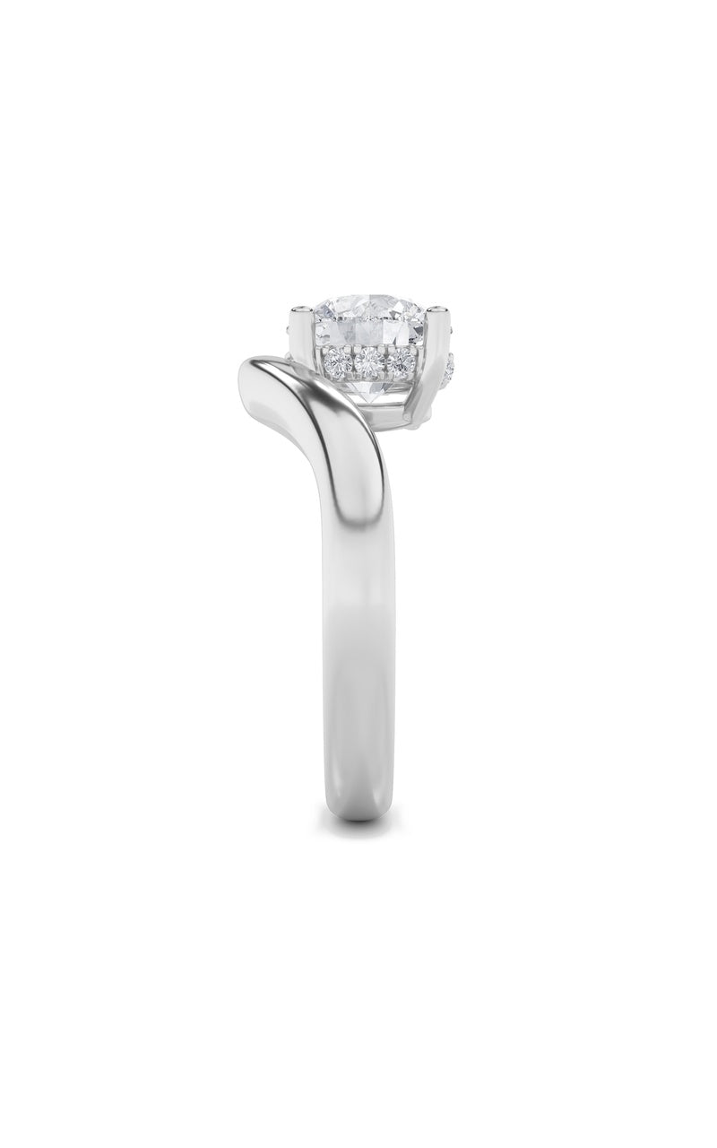 2CTW Round Shaped Lab Grown Diamond (F/VS) Accented Solitaire Fancy Engagement Ring in 14K Gold