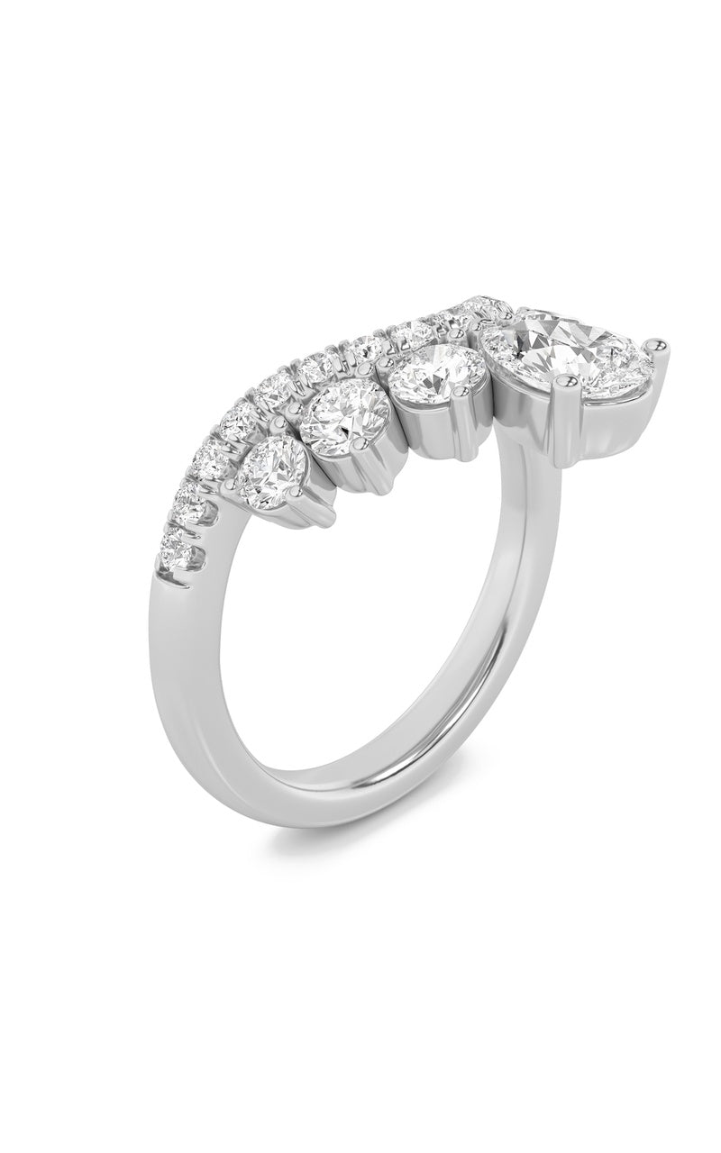 1.5CTW Pear Shaped Lab Grown Diamond (F/VS) Fancy Contour Ring in 14K Gold