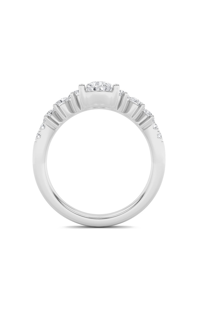 1.5Cttw Pear Shaped Lab Grown Diamond (F/VS) FancyContour Ring in 14K Gold