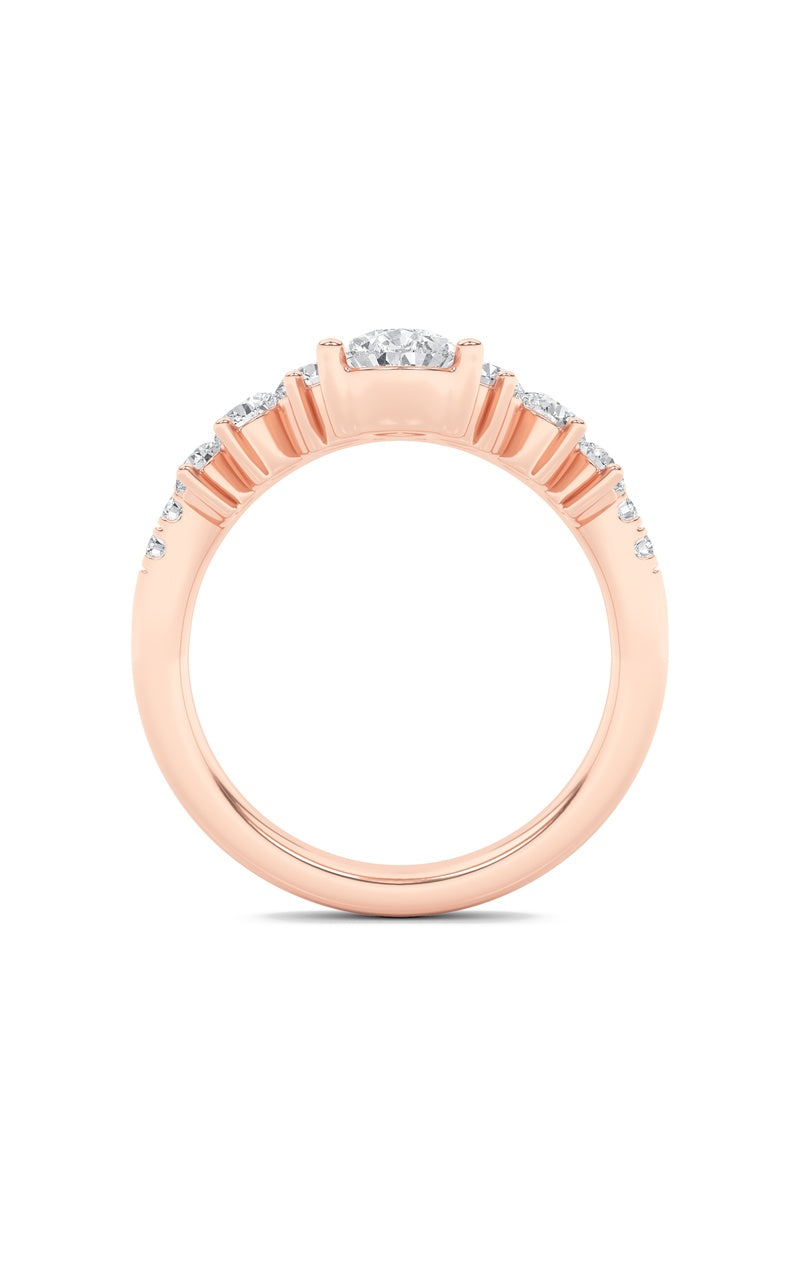 1.5Cttw Pear Shaped Lab Grown Diamond (F/VS) FancyContour Ring in 14K Gold