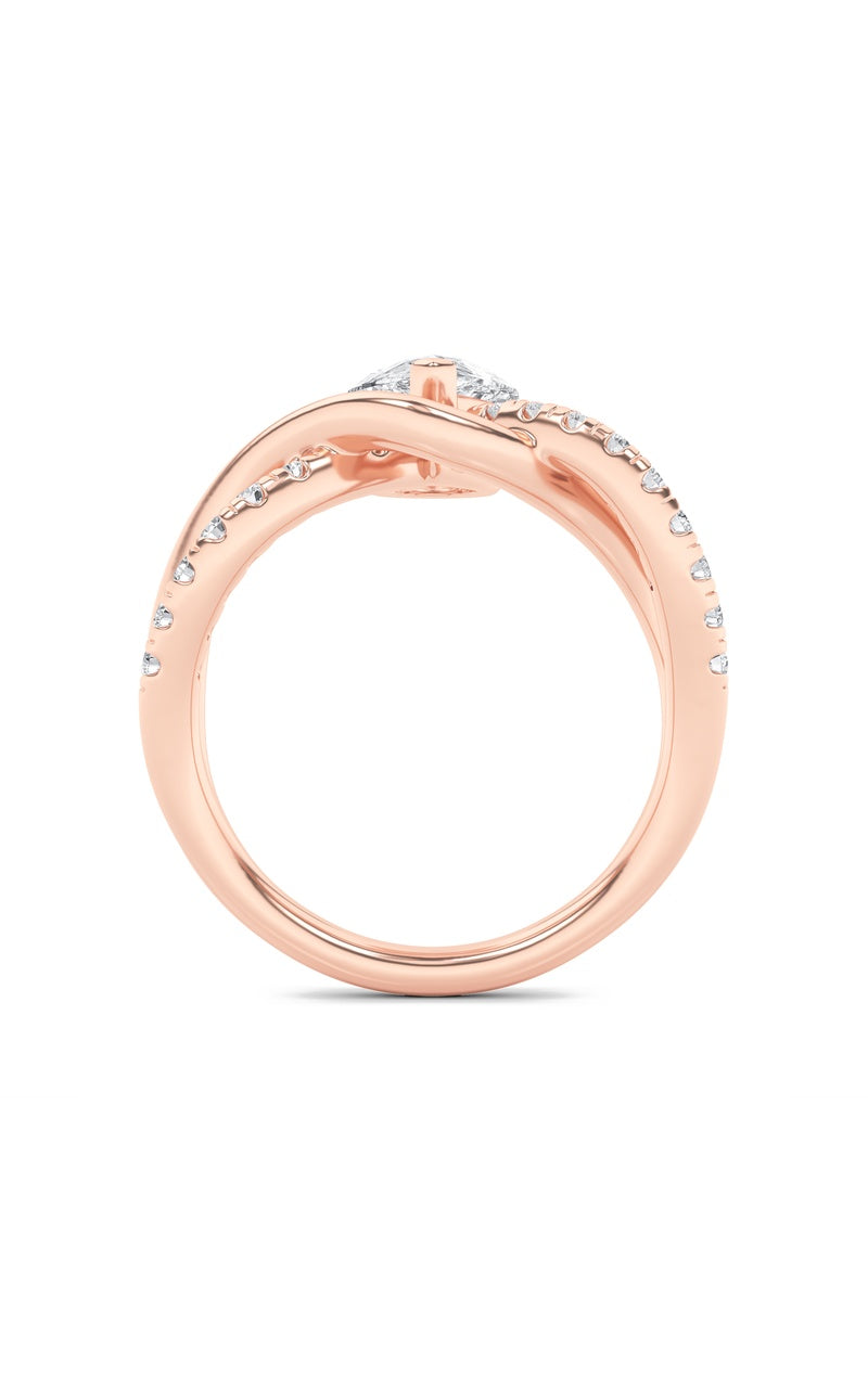 1.5CTW Pear Shaped Lab Grown Diamond (F/VS) Fashion Solitaire Engagement Ring in 14K Gold