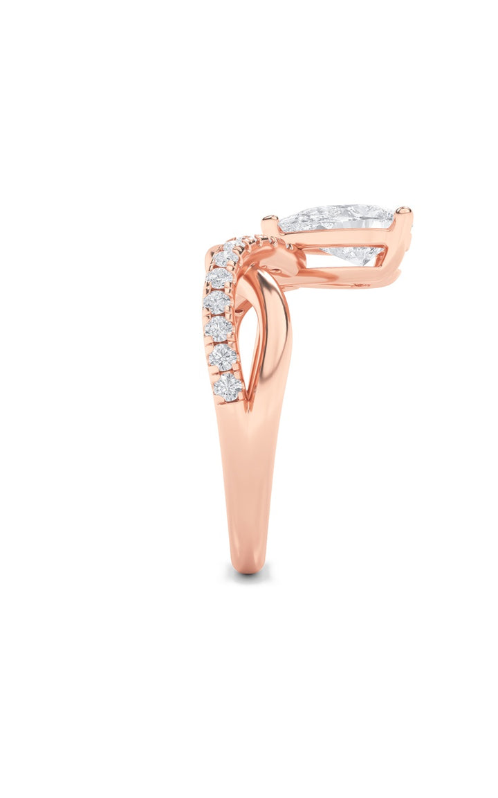 1.5CTW Pear Shaped Lab Grown Diamond (F/VS) Fashion Solitaire Engagement Ring in 14K Gold