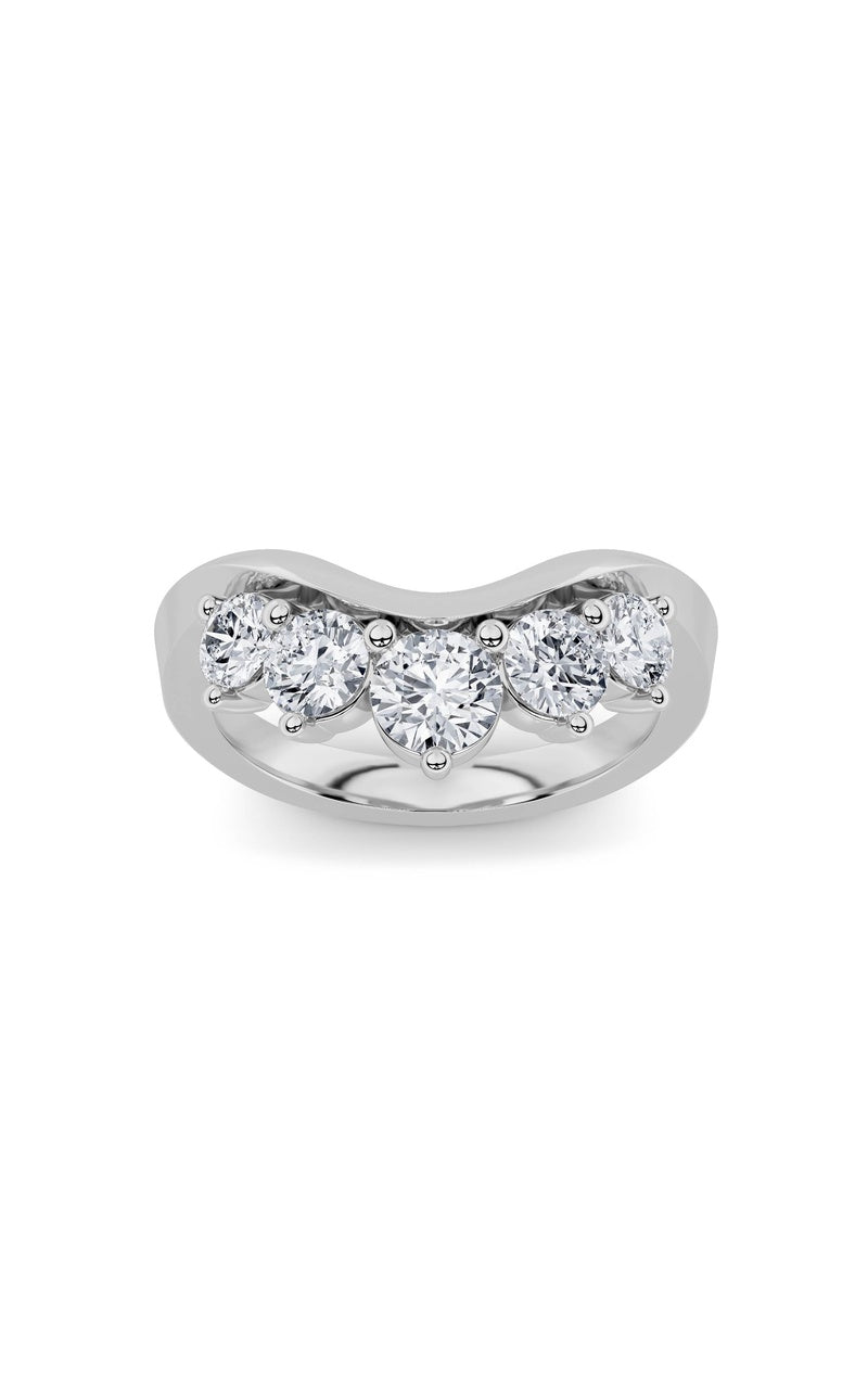 1Cttw Round Shaped Lab Grown Diamond (F/VS) FancyContour Ring in 14K Gold