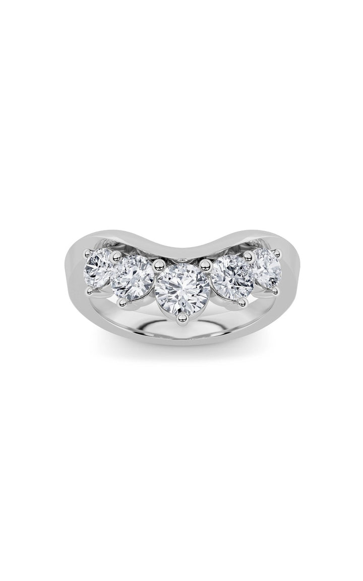 1Cttw Round Shaped Lab Grown Diamond (F/VS) FancyContour Ring in 14K Gold