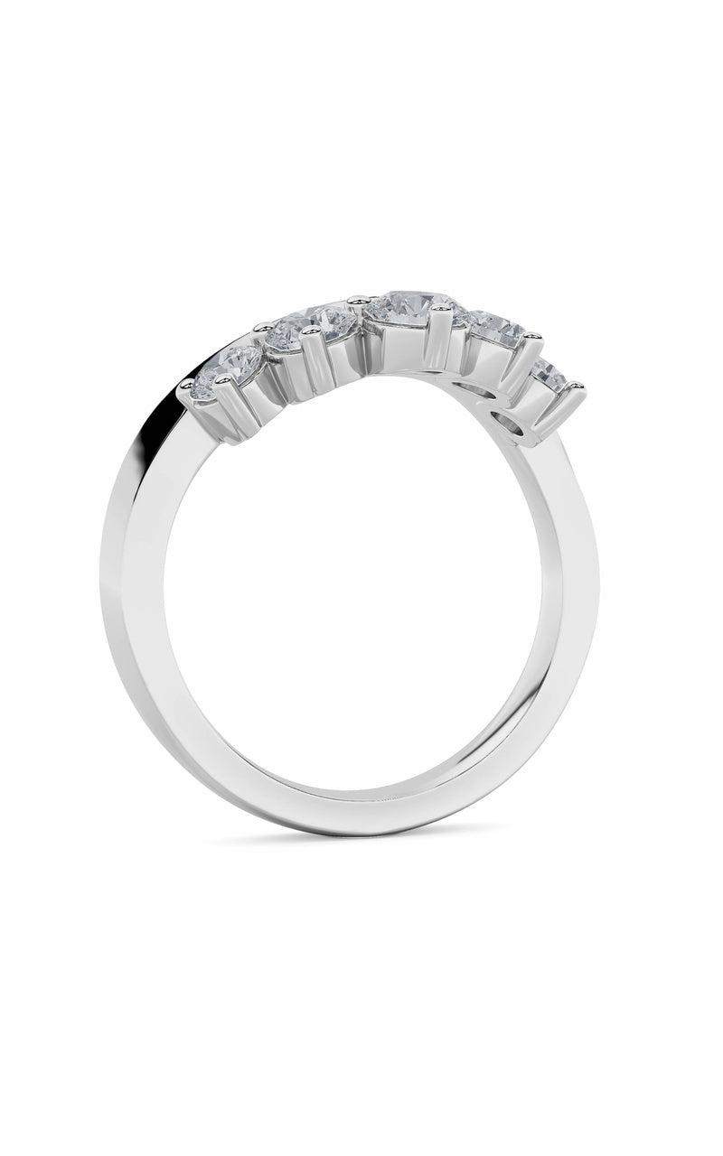 1Cttw Round Shaped Lab Grown Diamond (F/VS) FancyContour Ring in 14K Gold