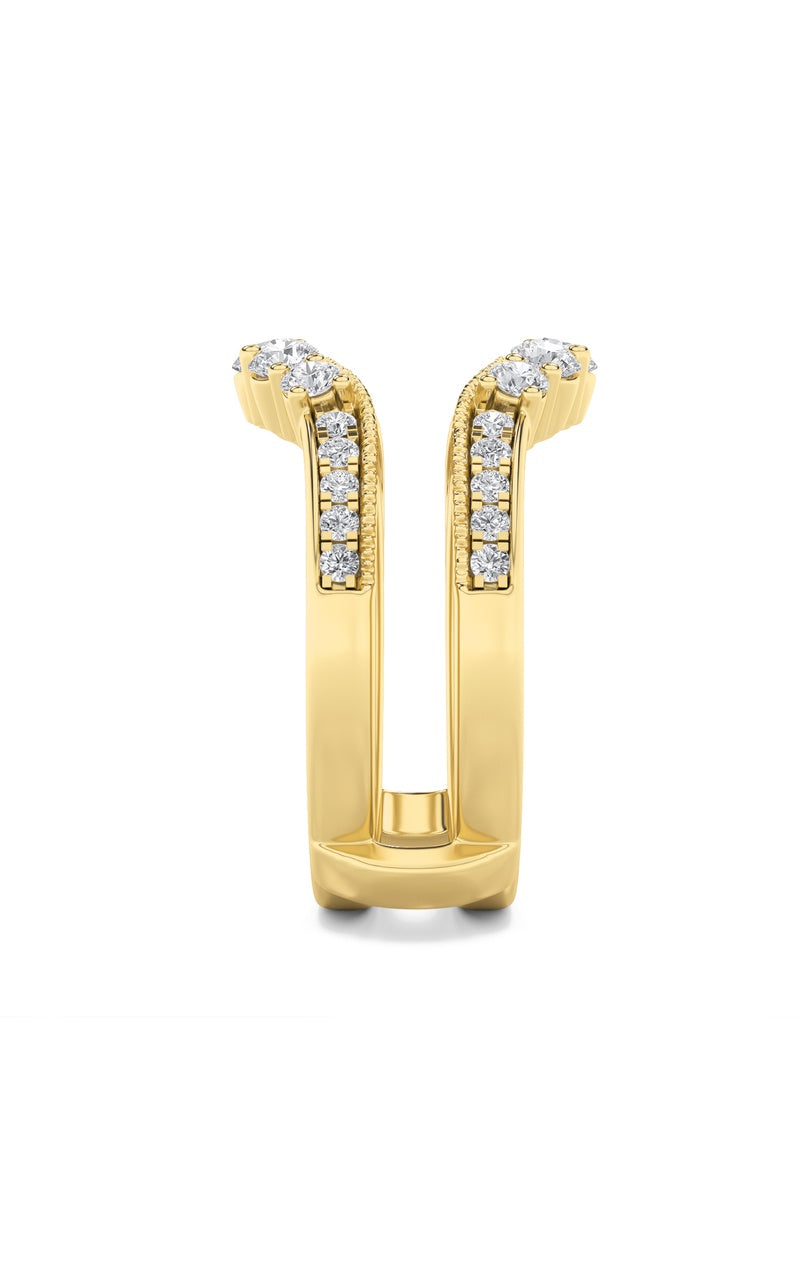 1CTW Round Shaped Lab Grown Diamond (F/VS) Insert Jacket Ring in 14K Gold