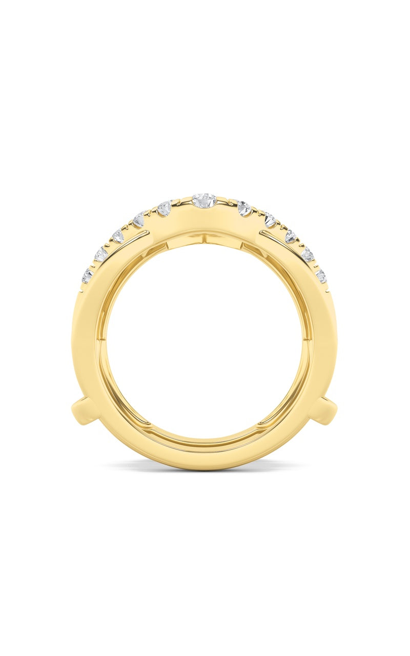 1CTW Round Shaped Lab Grown Diamond (F/VS) Insert Jacket Ring in 14K Gold