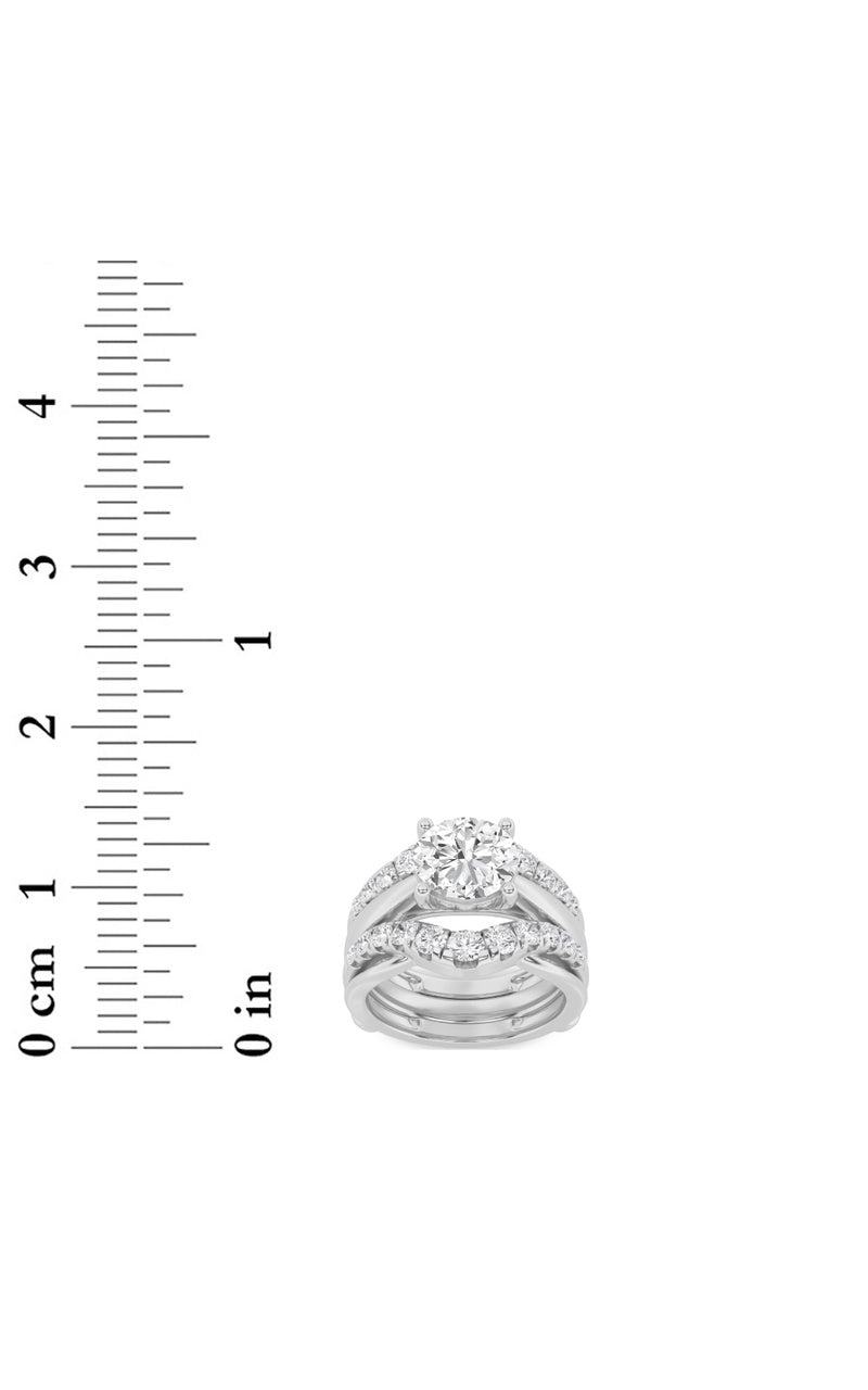 3CTW Round Shaped Lab Grown Diamond (F/VS) Insert Jacket Ring in 14K Gold