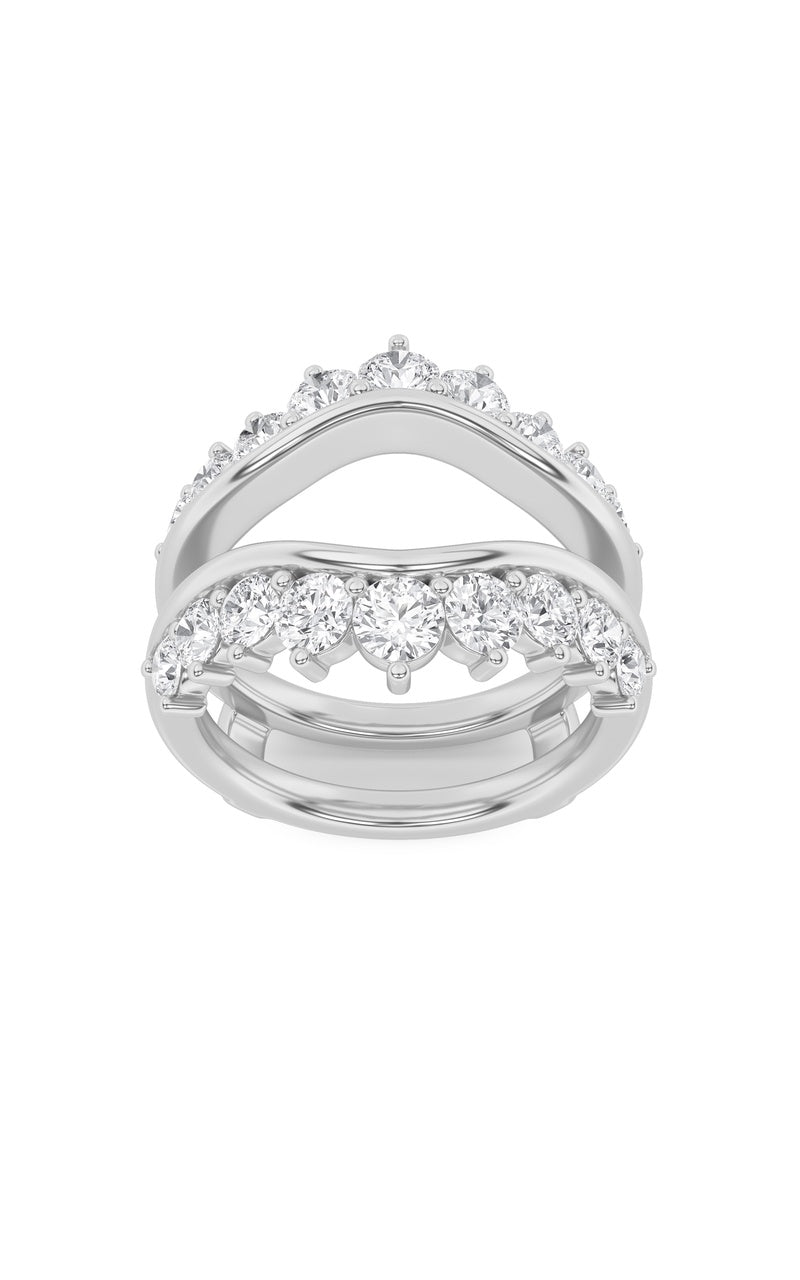 2Cttw Round Shaped Lab Grown Diamond (F/VS) InsertJacket Ring in 14K Gold