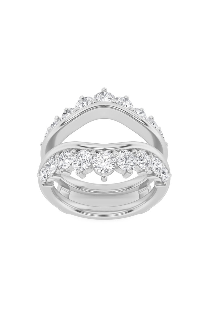 2Cttw Round Shaped Lab Grown Diamond (F/VS) InsertJacket Ring in 14K Gold
