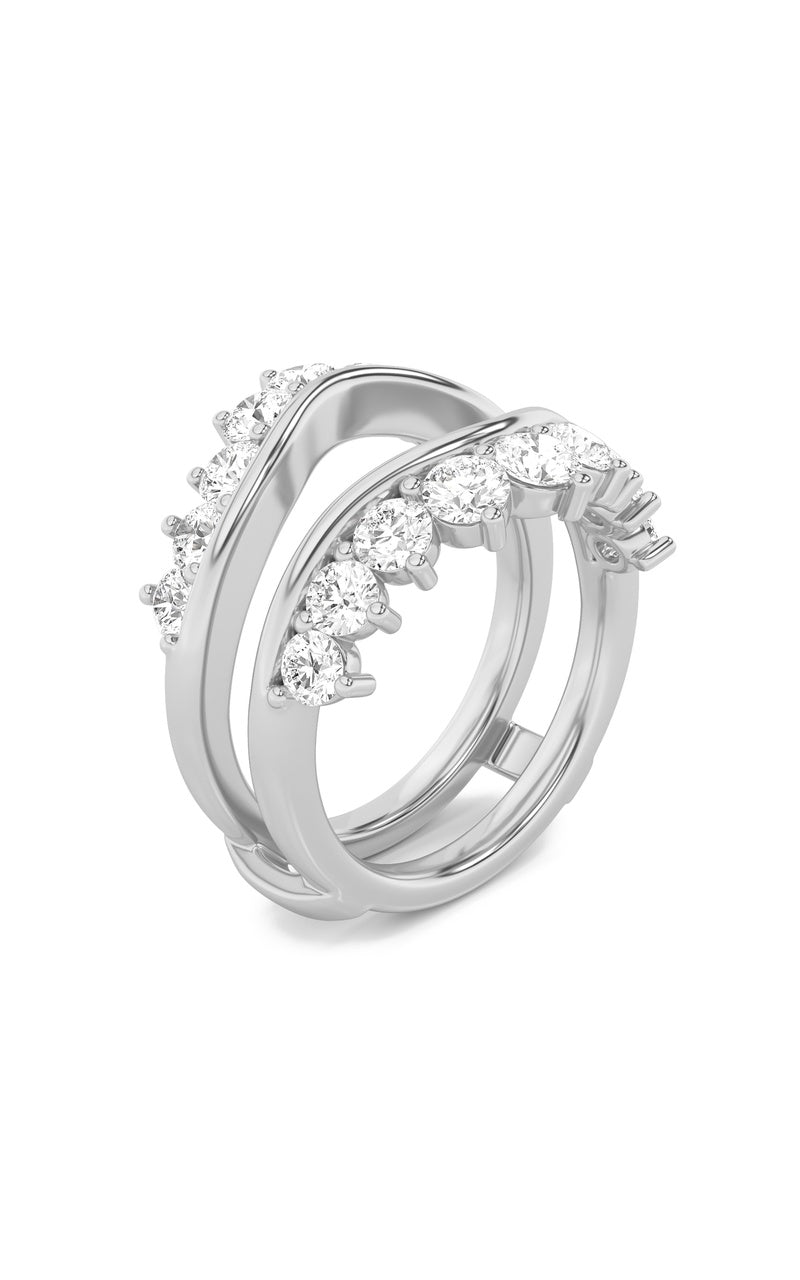 2Cttw Round Shaped Lab Grown Diamond (F/VS) InsertJacket Ring in 14K Gold