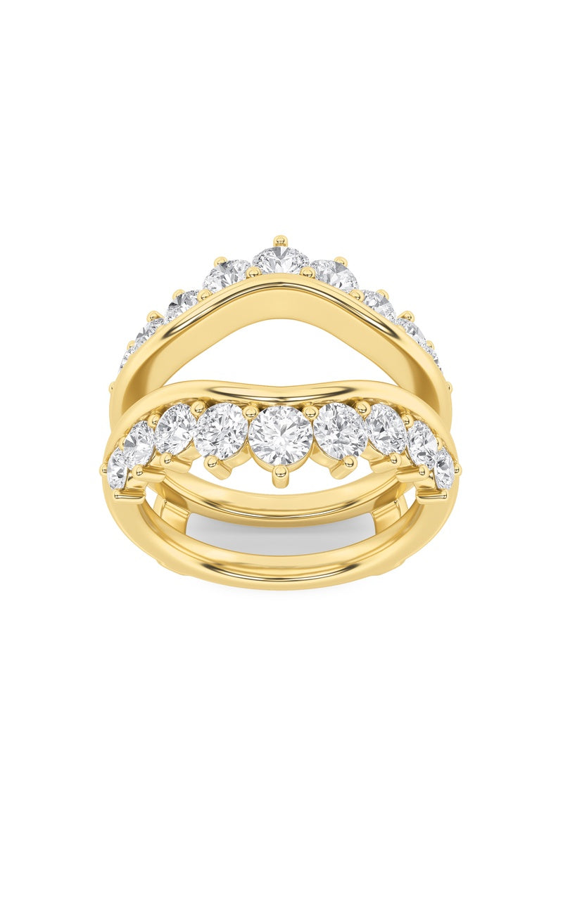 2Cttw Round Shaped Lab Grown Diamond (F/VS) InsertJacket Ring in 14K Gold