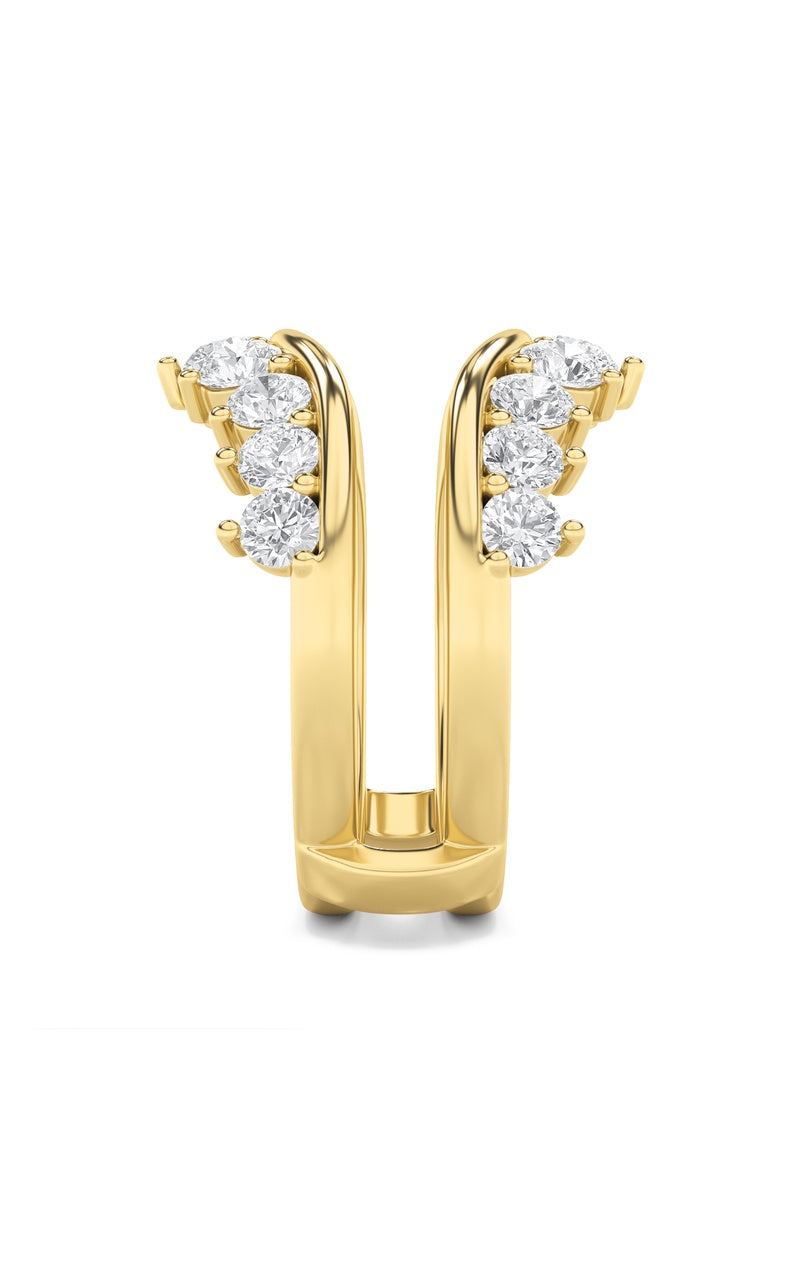 2Cttw Round Shaped Lab Grown Diamond (F/VS) InsertJacket Ring in 14K Gold