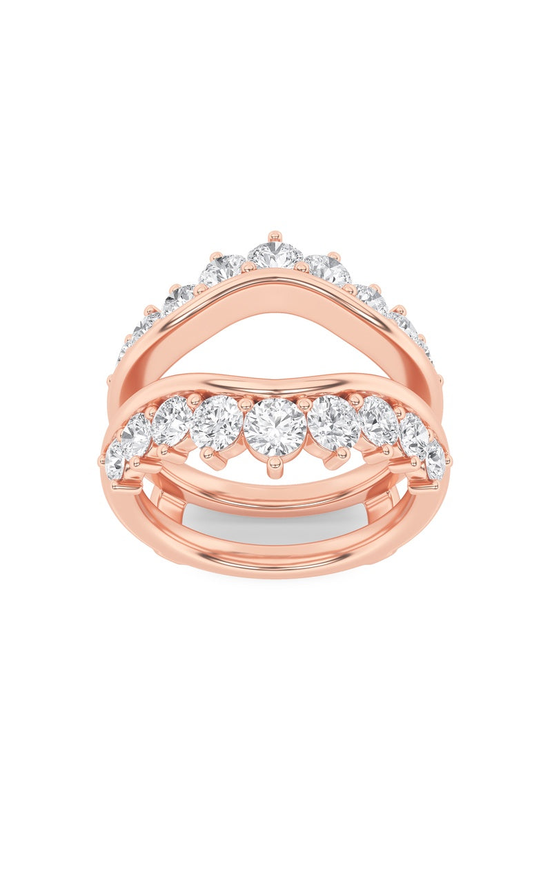 2CTW Round Shaped Lab Grown Diamond (F/VS) Insert Jacket Ring in 14K Gold
