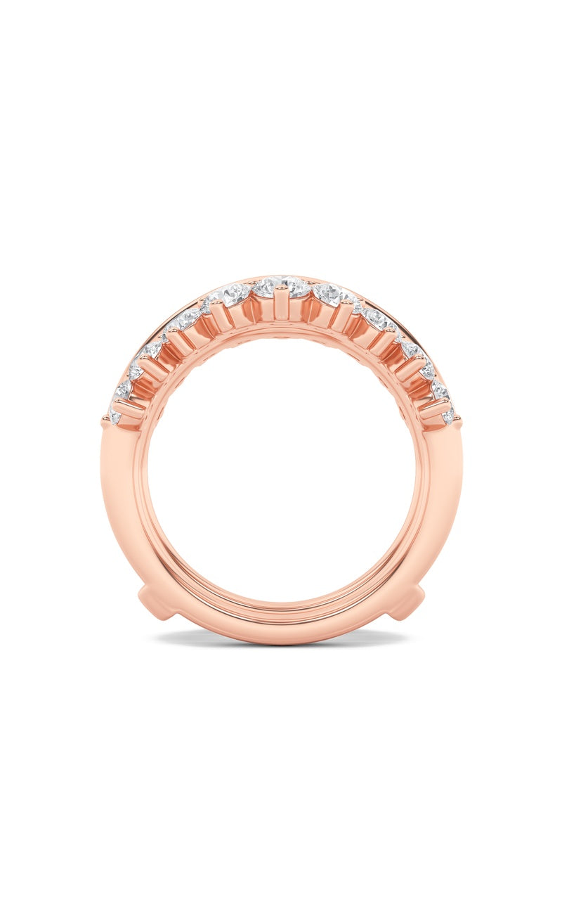 2CTW Round Shaped Lab Grown Diamond (F/VS) Insert Jacket Ring in 14K Gold