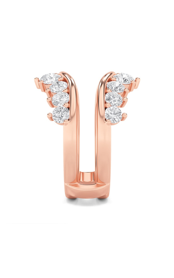 2Cttw Round Shaped Lab Grown Diamond (F/VS) InsertJacket Ring in 14K Gold