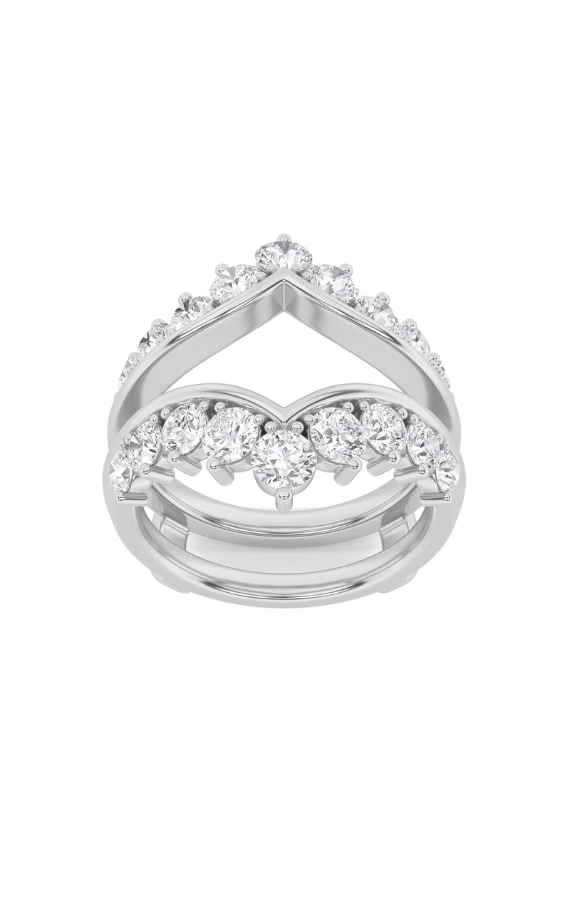 2Cttw Round Shaped Lab Grown Diamond (F/VS) InsertJacket Ring in 14K Gold