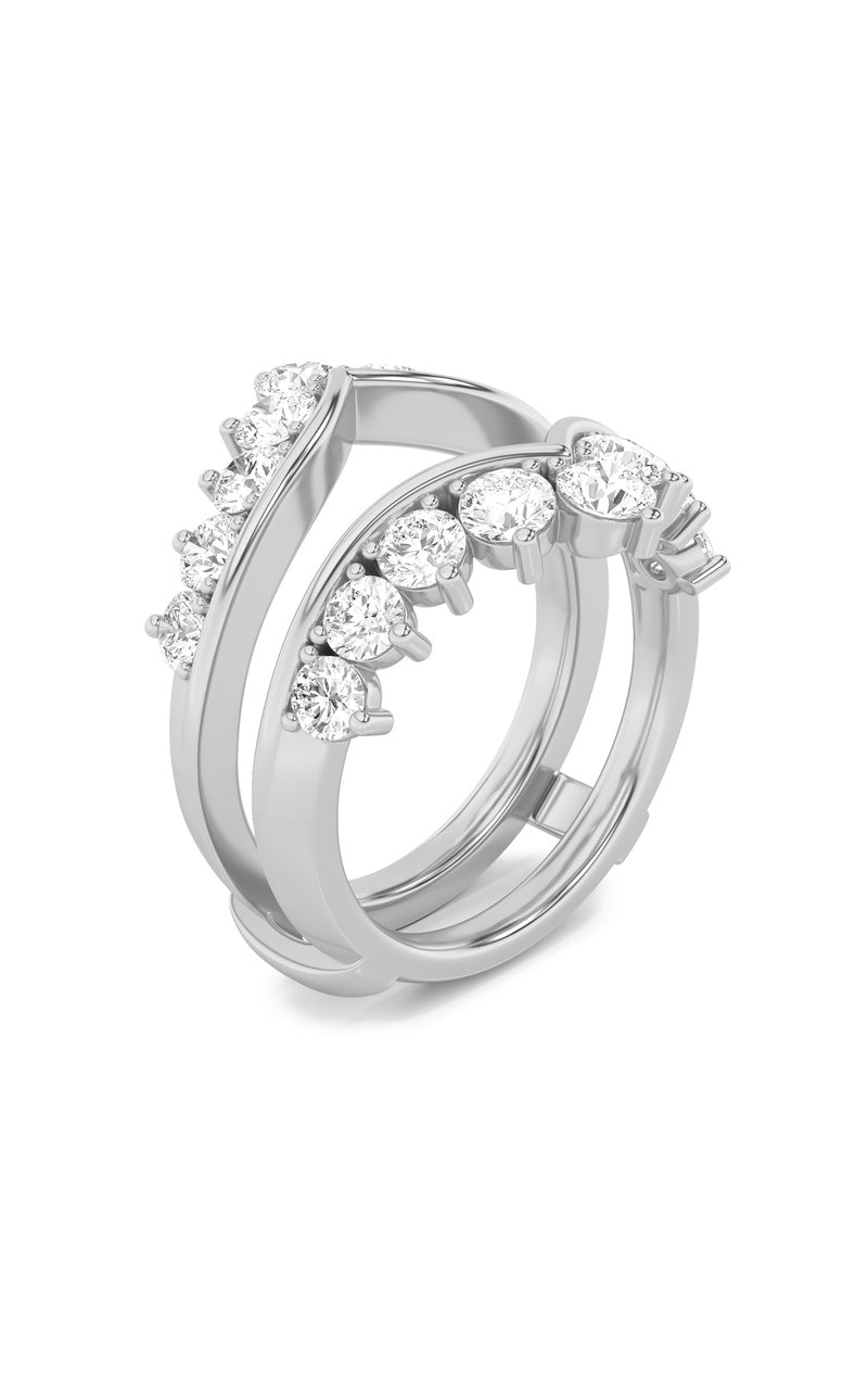 2Cttw Round Shaped Lab Grown Diamond (F/VS) InsertJacket Ring in 14K Gold