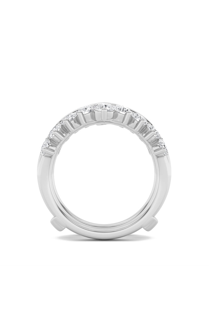2CTW Round Shaped Lab Grown Diamond (F/VS) Insert Jacket Ring in 14K Gold