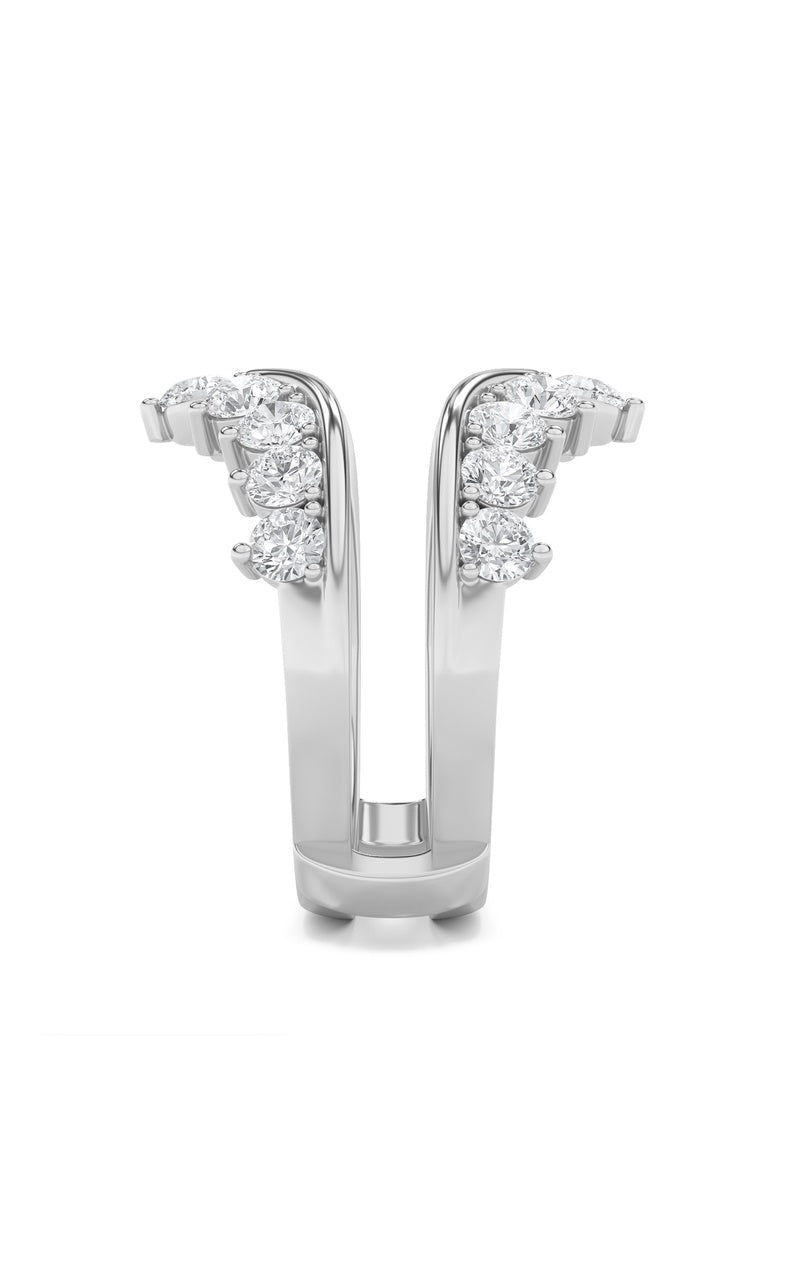 2Cttw Round Shaped Lab Grown Diamond (F/VS) InsertJacket Ring in 14K Gold