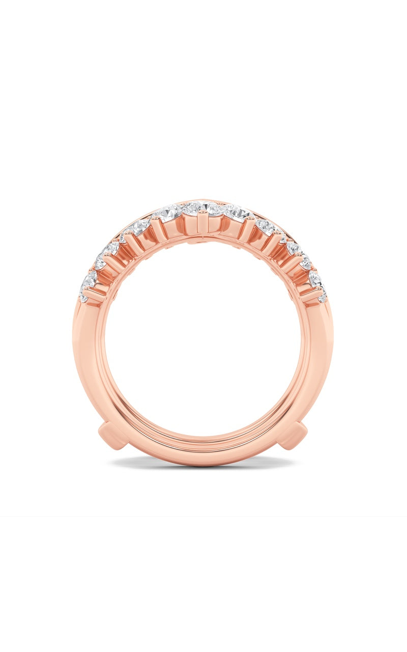 2CTW Round Shaped Lab Grown Diamond (F/VS) Insert Jacket Ring in 14K Gold