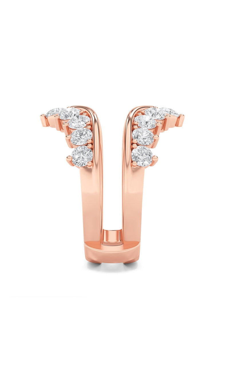 2CTW Round Shaped Lab Grown Diamond (F/VS) Insert Jacket Ring in 14K Gold