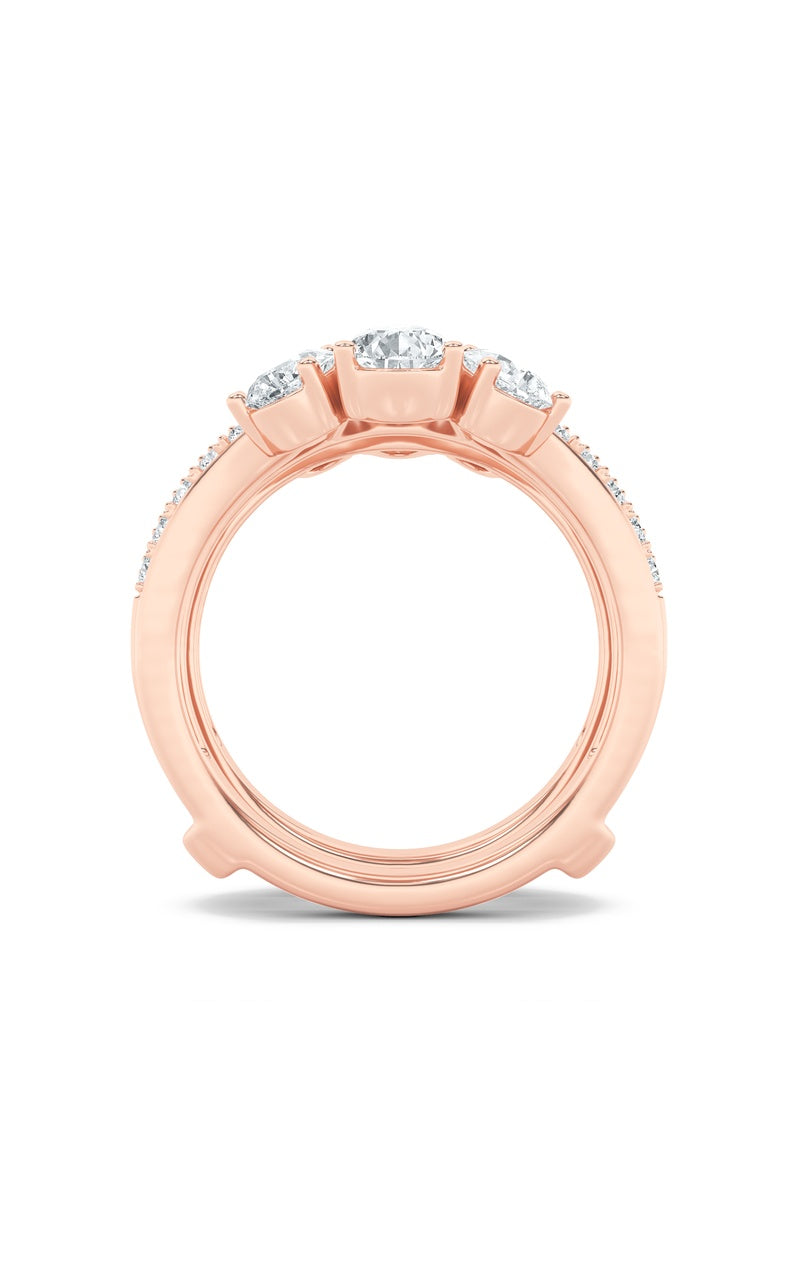 2Cttw Pear Shaped Lab Grown Diamond (F/VS) InsertJacket Ring in 14K Gold