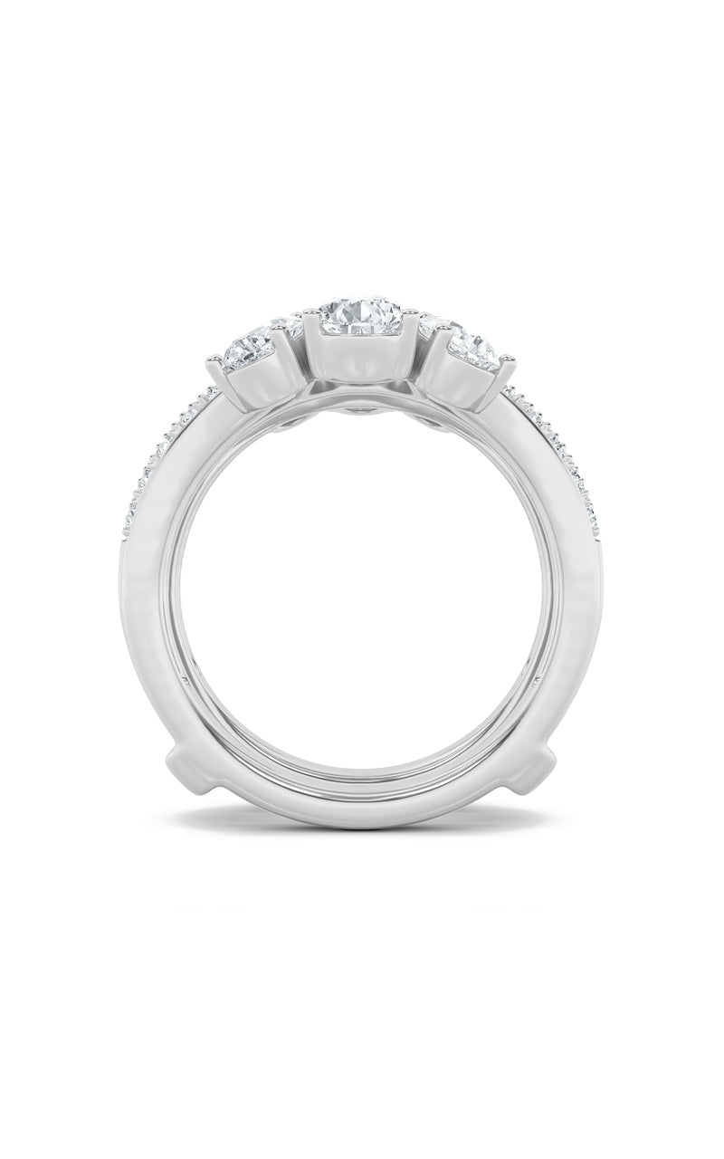 2.25CTW Pear Shaped Lab Grown Diamond (F/VS) Insert Jacket Ring in 14K Gold