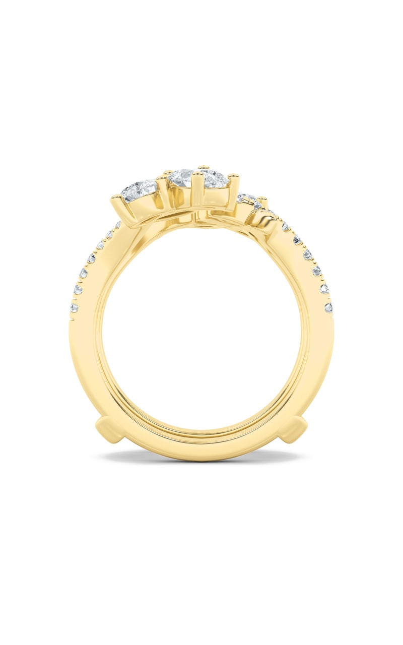 2CTW Marquise Shaped Lab Grown Diamond (F/VS) Insert Jacket Ring in 14K Gold